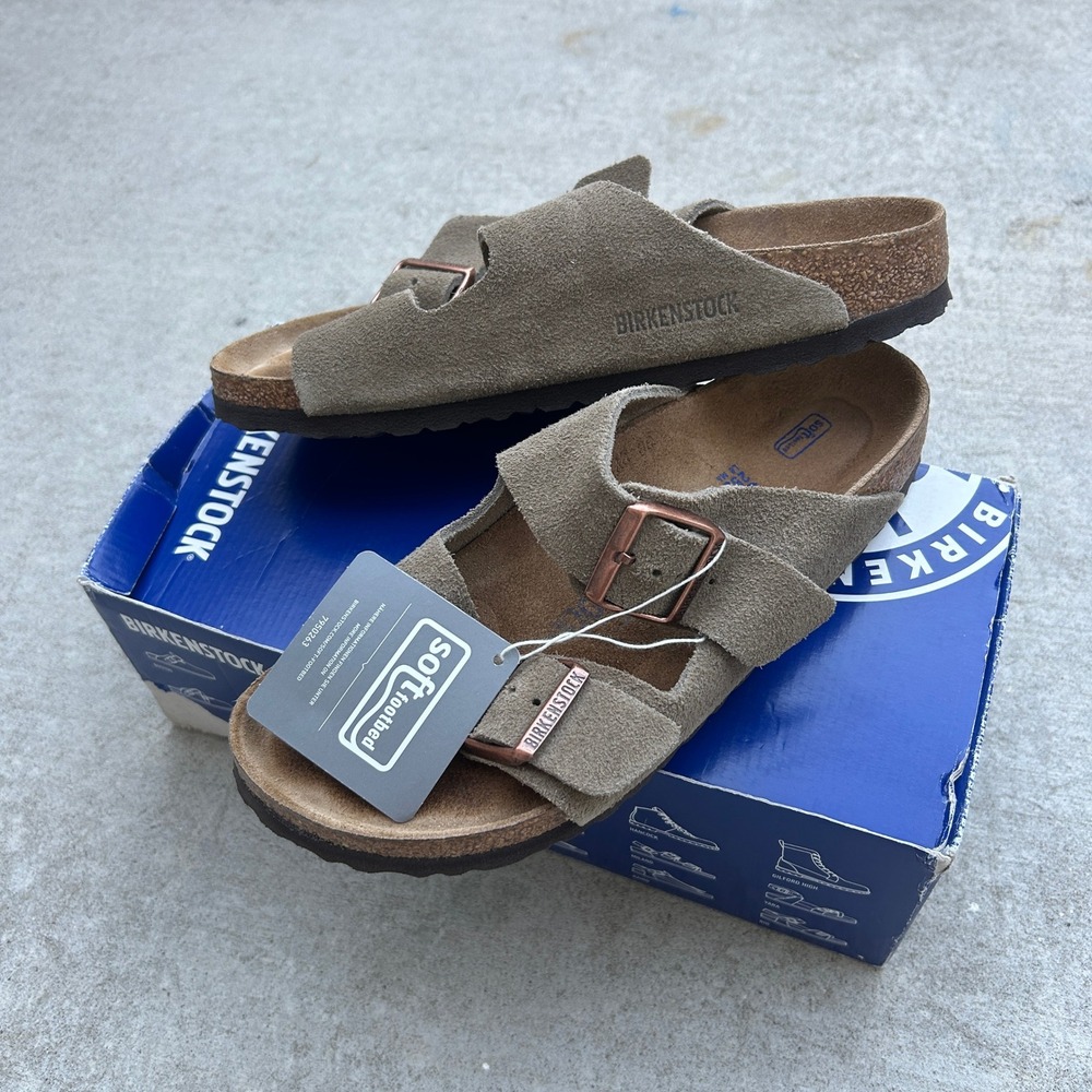 Birkenstock Arizona BS Taupe Suede Sandals Size 8 Women 6 Men Soft Footbed NIB